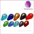 high quality 6x8mm teardrop mixed color crystal glass beads